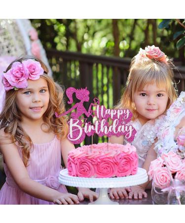 SKJIAYEE 25 Pcs Hot Pink Girls Birthday Cake Topper Pink Princess Cupcake Toppers Set Decorations for Kids Girls Women Birthday Party Pink Girls Theme Birthday Party Supplies - Buy Online on GoSupps.com
