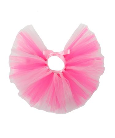 Pawpatu Handcrafted Hot Pink/Light Pink Mesh Tutu for Dogs 16-22 inch waist