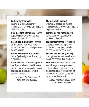 Webber Naturals Vitamin E 400 IU Softgel - 120 Softgels | Natural Source | 1 Bottle - Buy Online on GoSupps.com