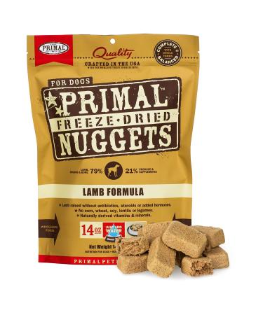 Primal Freeze Dried Dog Food Nuggets Lamb Formula, Crafted in The USA Grain Free Raw Dog Food Lamb Formula 14 Ounce (Pack of 1)