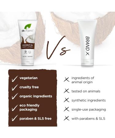 Organic Coconut Oil Lotion | Moisturizing for Dry Skin | Natural & Vegetarian | Paraben & SLS Free | 200ml - Buy Online on GoSupps.com