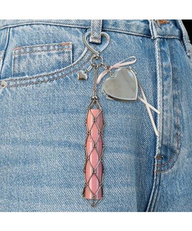  Kixolazr Lip Gloss Keychain | Lip Gloss Case with Mirror for Travel | Compact Lipstick Storage Supplies - For Outdoor Travel School and Home - Buy Online on GoSupps.com