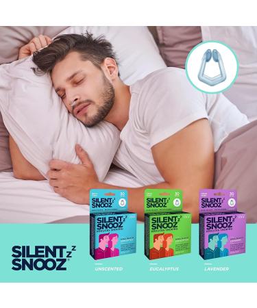 Silent Snooz Unscented Sleep Aid: Natural Snoring Relief | Anti-Snoring Nose Clip with Nasal Dilator | Stop Snoring Device for Men & Women | Reusable (30 Uses) - Buy Online on GoSupps.com