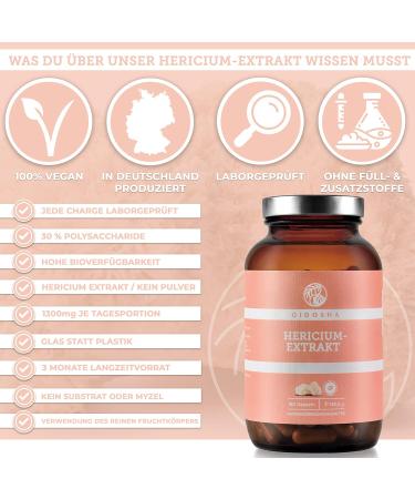 Qidosha Hericium Erinaceus Extract Capsules - 1300 mg Premium Dual Extract 180 Pieces | Lion's Mane Mushroom Supplement for Vitality & Wellness - Buy Online on GoSupps.com