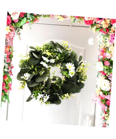 LIFKICH Wreath Planta Artificial Faux Greenery Artificial Eucalyptus Garland Holiday Window Hanging Eucalyptus Leaves Garland Faux Plants Fall Garland or Artificial Grass Daisy White White 30X30CM - Buy Online on GoSupps.com