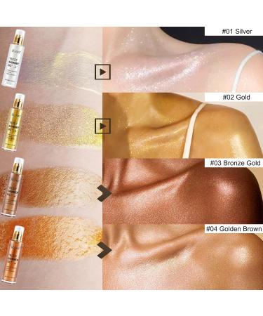 Body Shimmer Oil 100ml | Long Lasting Moisturizing Luminizer & Waterproof Highlighter - Bronze Gold Glow - Buy Online on GoSupps.com