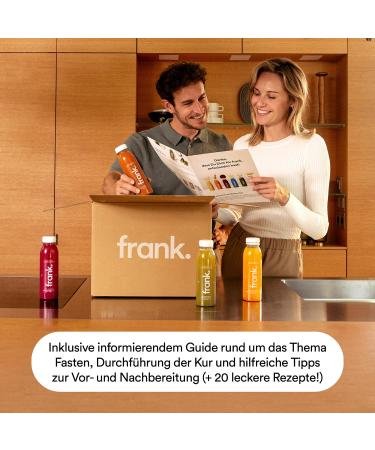 FRANK. 3-Day Juice Cure - 18 Cold-Pressed Vegan Juices & Organic Gingershots | Premium Quality Fresh Fruit & Veg Fasting Solution - Buy Online on GoSupps.com