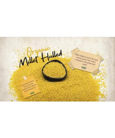 Thames Organic Millet Hulled 1kg - Certified Organic Raw Whole Grain High Fibre - GMO Free Vegan - Pack of 1 - Buy Online on GoSupps.com