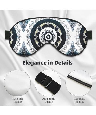 Black and White Round Totem Eye Mask - Soft Adjustable Sleep Mask for Men & Women | Nighttime Comfort - Buy Online on GoSupps.com
