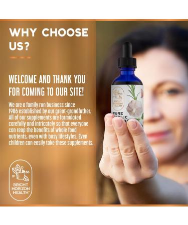 BRIGHT HORIZON HEALTH Pure Garlic Extract with Allicin Classic Cold-Processed Liquid Formula 1 fl oz Dropper Bottle Vegan Non-GMO No Additives - Buy Online on GoSupps.com