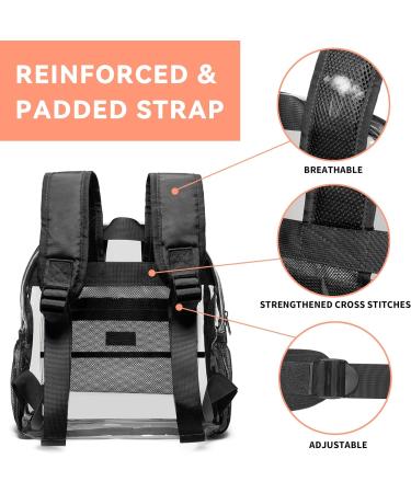 Vorspack Clear Mini Stadium Backpack 12x12x6 - Women's Stadium Approved Bag with 2 Water Holders - Heavy Duty for Concerts, Work, Sports, and Festivals - Black - Buy Online on GoSupps.com