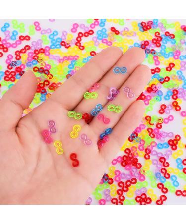 Lusofie 500Pcs Colorful Rubber Band S Clips for DIY Craft Making | Rubber Band Connectors for Bracelet Loom Bands - Buy Online on GoSupps.com