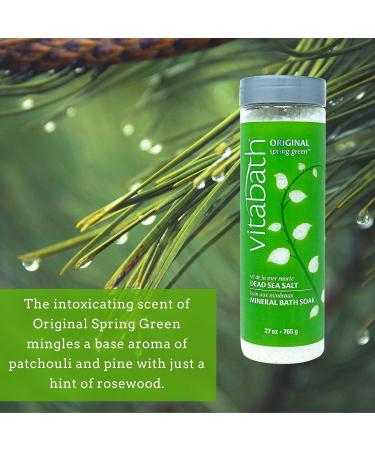 Vitabath Original Spring Green Mineral Bath Soak - Muscle Recovery & Relaxation with Dead Sea Salts - 27 oz - Buy Online on GoSupps.com