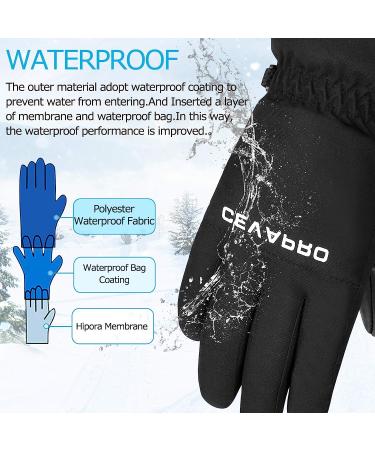 Yobenki Waterproof Ski Gloves - Kids Black Medium (5-6 years old) | Cold Weather Snowboarding & Skiing Gloves for Men, Women, & Kids - Buy Online on GoSupps.com