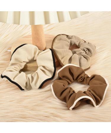 Yonchic 3-Piece Retro Fabric Elastic Hair Ties Casual Elegant Style Scrunchies Girls Ponytail Holders Multicolor Fashion Rubber Bands Hair Accessories No Damage for Women - Buy Online on GoSupps.com