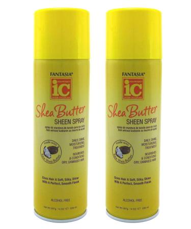 Fantasia Sheen Spray Shea Butter 14 Ounce Aerosol (Pack of 2)