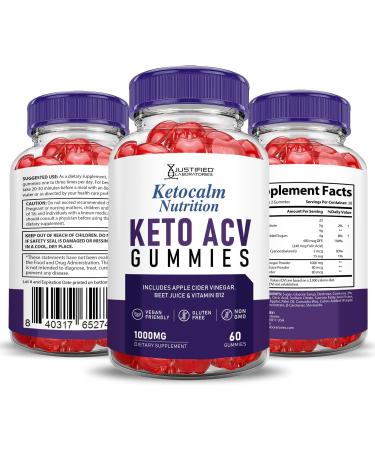 Ketocalm Nutrition Keto ACV Gummies - 1000MG Apple Cider Vinegar with Pomegranate & Beet Juice | Vegan Non-GMO | 60 Count Gummy Supplement for Keto Diet - Buy Online on GoSupps.com