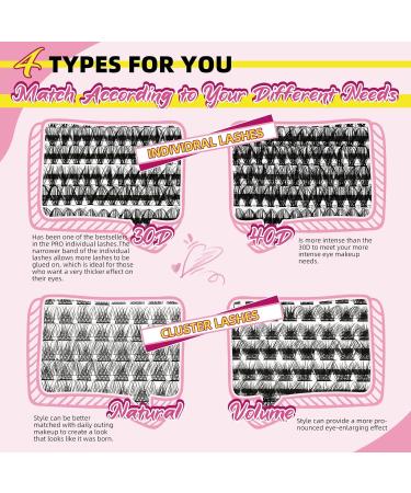 PRO 440 Pcs Cluster Lashes 4 Styles Lash Clusters DIY Eyelash Extension 30D 40D Individual Lashes Thin Band Easy to Apply at home Lashes(4 Styles 8-16mix) 8-16 mix 4 Styles (440 Pcs) - Buy Online on GoSupps.com