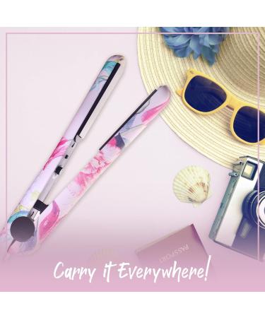 HerStyler Fusion 1.25" Ceramic Hair Straightener - Floral Pink Dual Voltage Adjustable Temperature - Chic Multicolored Hairstyles - Buy Online on GoSupps.com