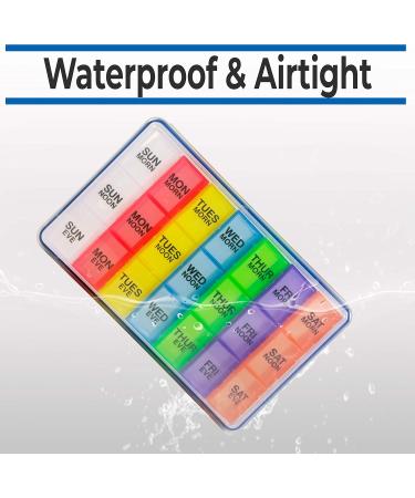 Buy GMS Weekly 3 Times a Day Large Pill Organizer - Airtight BPA-Free Waterproof 7-Day Pill Box for Vitamins & Supplements - Buy Online on GoSupps.com