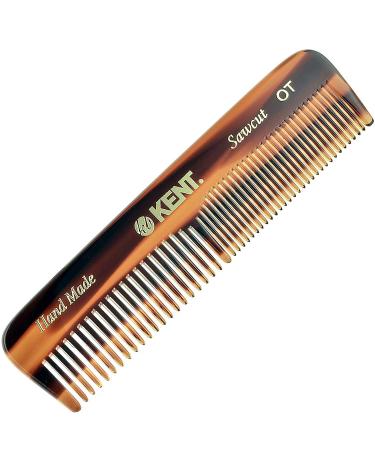 Kent A OT Double Tooth Hair Pocket Comb  Small Fine / Wide Tooth Comb For Hair  Beard and Mustache  Coarse / Fine Hair Grooming Comb for Men  Women and Kids. Saw Cut Hand Polished. Handmade in England
