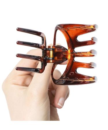 Parcelona French Curvy Oval Paw Tortoise Shell Brown Hair Claw Clip for Women and Girls - Buy Online on GoSupps.com