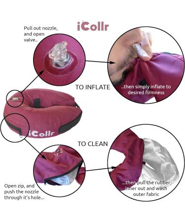 iCollr Inflatable Pet Collar for Cats & Dogs - Medium | Post Surgery Recovery - Buy Online on GoSupps.com