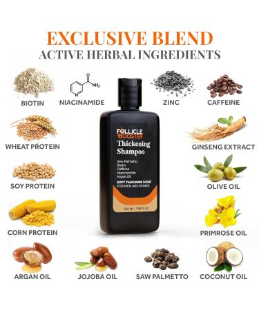Biotin Hair Growth Shampoo - Vegan DHT Blocker Thickening Treatment for Men & Women - Caffeine Saw Palmetto & Argan Oil for Thinning Hair - Buy Online on GoSupps.com