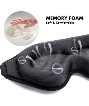 EasyVibe 3D Sleep Mask - Light Blocking Eye Mask with Adjustable Buckle | Soft Breathable Shade for Side Sleepers & Travel Yoga | Comfortable Black Sleeping Mask - Buy Online on GoSupps.com