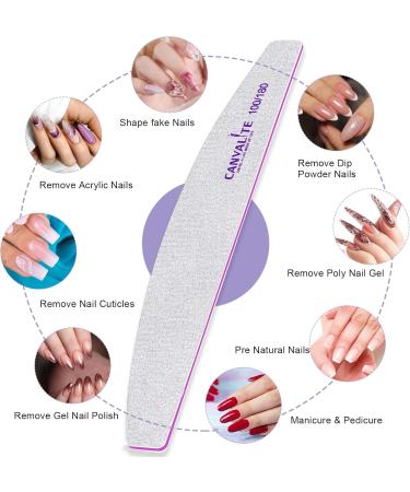 Canvalite 100 Professional Nail Files - Double-Sided Grit 100/180 Acrylic Gel for Manicure & Pet Care - 100PCs Lune - Buy Online on GoSupps.com