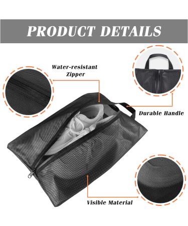 2 Pack Large Travel Shoe Bags - Portable Water-Resistant Shoe Storage Organizer for Men and Women - Lightweight Black Bags for Golf, Soccer, Sneakers, Boots - Buy Online on GoSupps.com