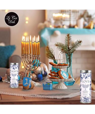 Hanukkah Tea Gift Set - Festive Love & Light Packaging | 2 Fancy Tea Tins | Chanukah Gifts for Men & Women | Holiday Tea Sampler - Buy Online on GoSupps.com