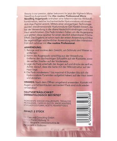 Shop #BE Routine Micro Needling Eye Pads - Transparent 2g Pair for Youthful Eyes | International Shipping - Buy Online on GoSupps.com