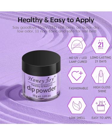 Dip Powder Nail Kit - 4 Color Starter Set with 4 Dipping Powders & 4 Liquid Polishes - Purple Blue Acrylic System - Buy Online on GoSupps.com