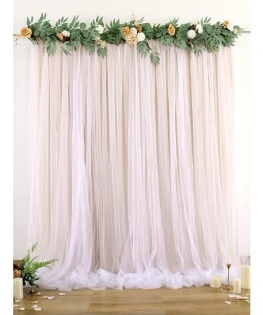 Champagne Tulle Backdrop Curtains for Baby Shower Party Wedding Photo Drape Backdrop for Photography Props Engagement Bridal Shower 5 ft X 7 ft 5 ft X 7 ft not sheer champagne