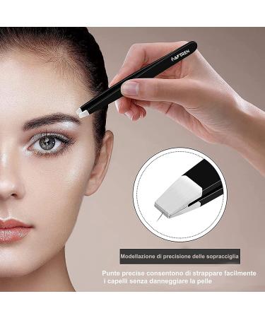 AFTREN Tweezers for facial hair women & men Professional Stainless Steel black color coated precision tweezers Slanted & Pointed Tip eyebrow tweezers for Ingrown Hair tweezers (Black) - Buy Online on GoSupps.com