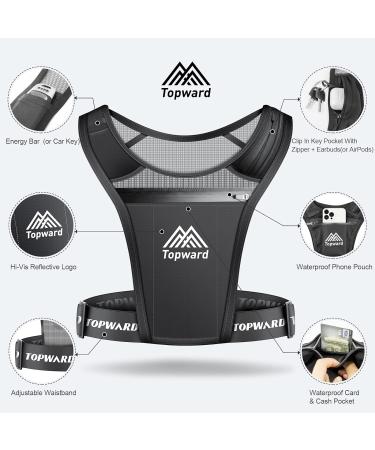 Topward Running Vest Reflective Cell Phone Bag | Waterproof Adjustable Jogging Holder for Smartphones | Men & Women Exercise & Gym Workout - Buy Online on GoSupps.com