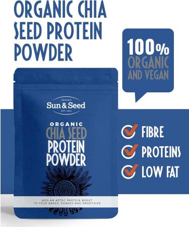 Sun & Seed Organic Chia Seed Protein Powder - 300g - High Fiber, Plant Based, Vegan-Friendly - Buy Online on GoSupps.com