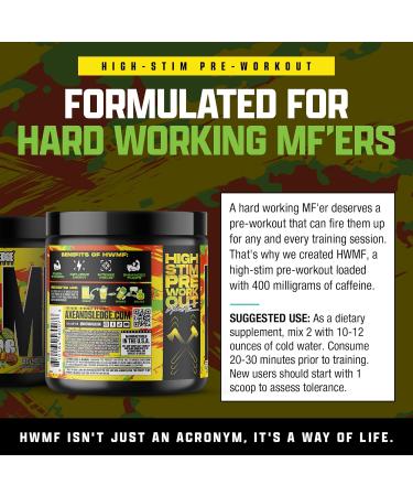 Axe & Sledge HWMF High Stim Pre-Workout Powder | 400mg Caffeine | Pre-Workout for Men & Women with Citrulline Beta Alanine & Alpha GPC - Energy Pump & Focus | 20/40 Servings Sour Citrus Punch - Buy Online on GoSupps.com