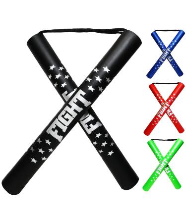 F.A.L. product Nunchakus Safe Foam Rubber Nunchucks for Training with Cord for Kids & Beginners Black