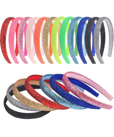 12 Colors Sparkle Headbands for Girls - WANYU LIFE Glitter No-Slip Hairbands - Buy Online on GoSupps.com