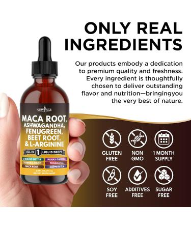 Organic Maca Root Liquid Drops with Ashwagandha, Nettle, Fenugreek, Beet Root and L-Arginine Liquid Multivitamin for Women and Men 2 Fl Oz (Pack of 1) - Buy Online on GoSupps.com