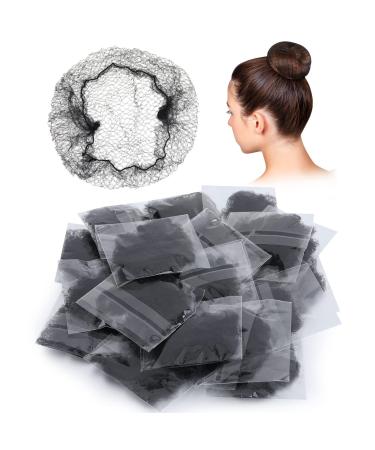 PROUSKY 20 Pcs Hair Nets Hair Bun Holder Hairnets for Bun Hair Nets Invisible Elastic Edge Mesh Ballet Bun Net Holder for Women Girls Dance Nurse Wig Fixing Hair (Black)