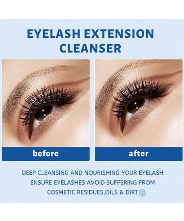 Eyelash Shampoo & Cleaner for Extensions | 50ml Eyelash Make-Up Remover with 2 Brushes | Salon & Home Use - Buy Online on GoSupps.com