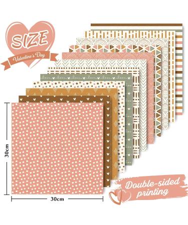 Whaline 24 Pack Boho Pattern Scrapbook Paper - Double-Sided 30x30cm Decorative Craft Paper for DIY Card Making and Scrapbooking - Valentine's Day Collection - Buy Online on GoSupps.com