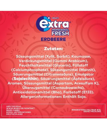 Buy Extra Professional Sugar-Free Fresh Strawberry Chewing Gum - 30x10 Dragees Multipack for Fresh Breath - International Shipping Available - Buy Online on GoSupps.com