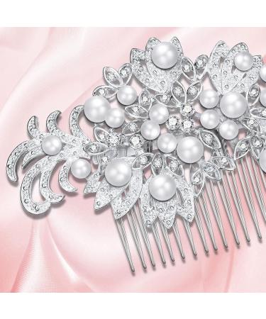 Wedding Hair Comb Set - 24 Piece Faux Pearl Crystal Accessories for Bride & Bridesmaid - Buy Online on GoSupps.com