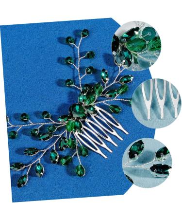 MERRYHAPY Green Hair Accessories Bridal Headpiece Green Rhinestones Wedding Headpiece Girl Headpiece Rhinestone Headpieces for Women Crystal Bride Hair Emerald Bridal Hair Accessory - Buy Online on GoSupps.com