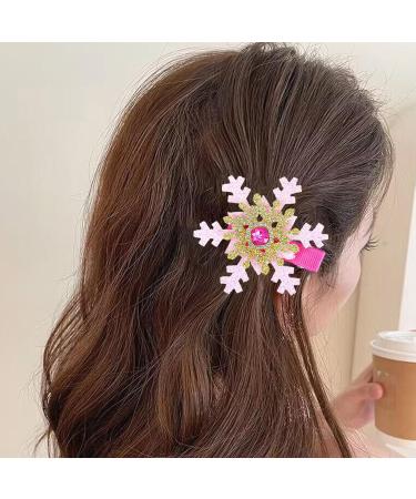 Christmas Themed Snowflake Hair Grip Elegant Christmas Snowflake Hair Clip Embellished with Rhinestones Blue Heart Model - Buy Online on GoSupps.com
