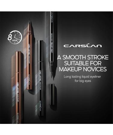 CARSLAN Liquid Eyeliner Waterproof Smudge Proof 12H Long Lasting Eye Liner Pencil Set - Very Black & Brown (2 Count) - Buy Online on GoSupps.com